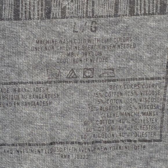 Zoo York Shirt Mens Large Gray Black Long Sleeve Graphic Raglan Skate NYC Tee - Picture 8 of 9